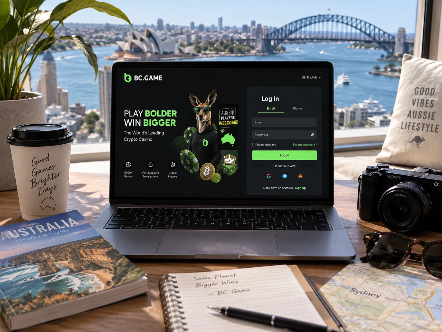 BC Game Australia login screen